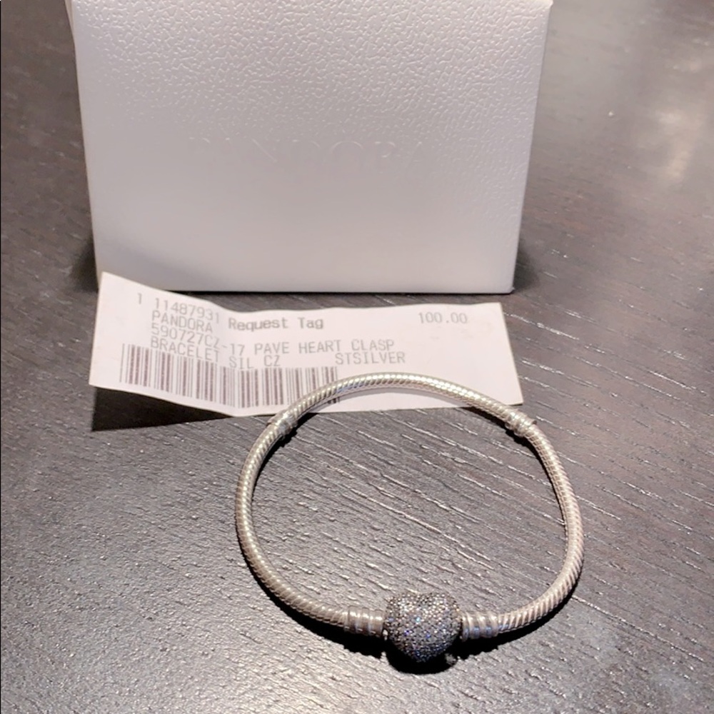 Pandora Pave Heart Clasp Bracelet